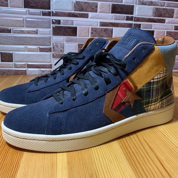 Size 10 - Converse Stussy x Pro Leather FS Mid Navy Patchwork